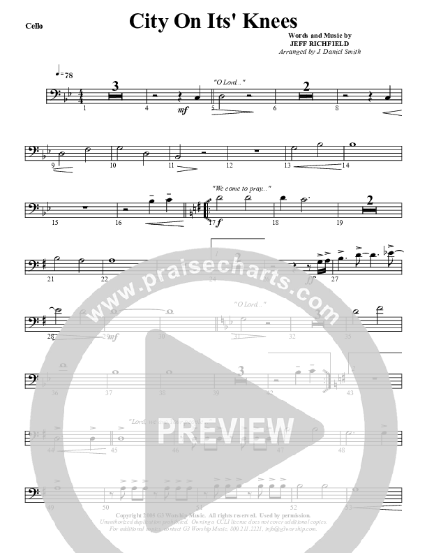 City On Its Knees Cello (G3 Worship)