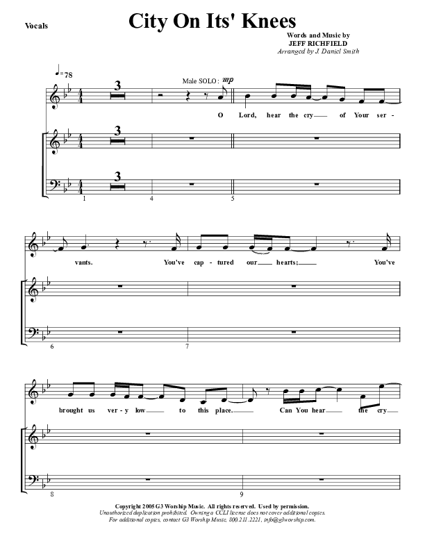 City On Its Knees Choir Sheet (G3 Worship)
