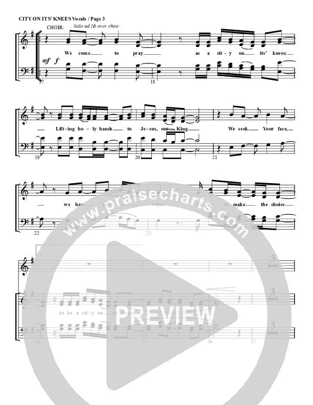 City On Its Knees Choir Sheet (G3 Worship)
