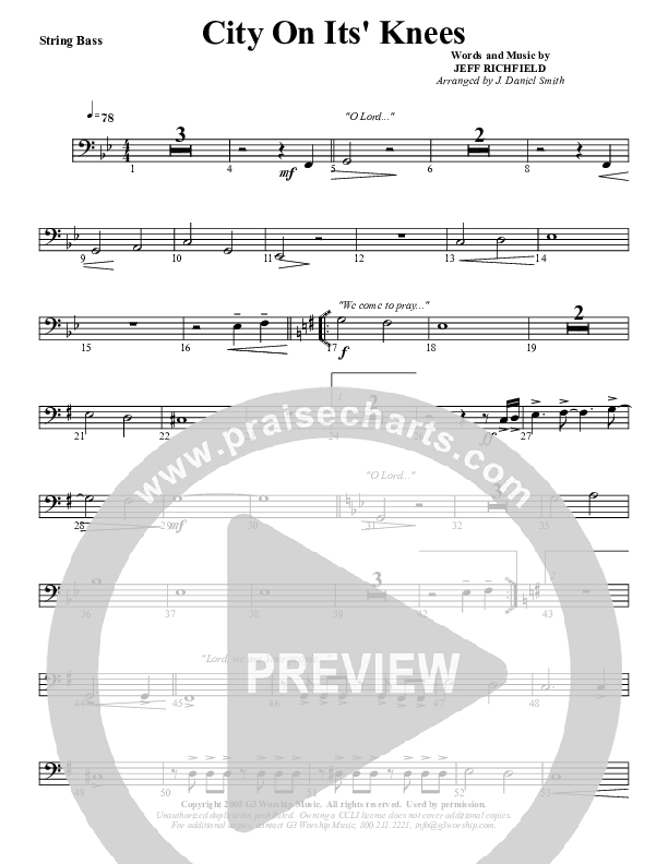 City On Its Knees Double Bass (G3 Worship)