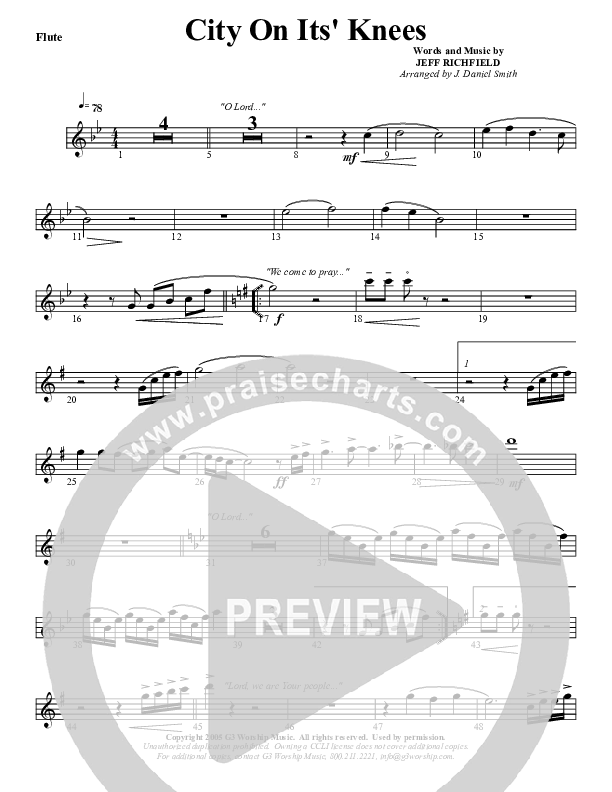 City On Its Knees Flute (G3 Worship)