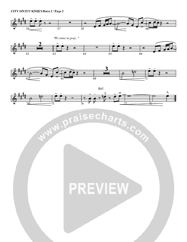 City On Its Knees French Horn 2 (G3 Worship)