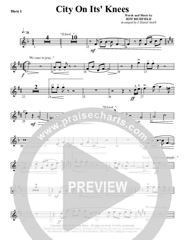 City On Its Knees French Horn 2 (G3 Worship)
