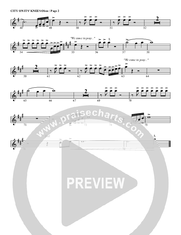 City On Its Knees Oboe (G3 Worship)