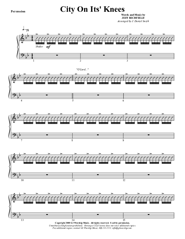 City On Its Knees Percussion (G3 Worship)