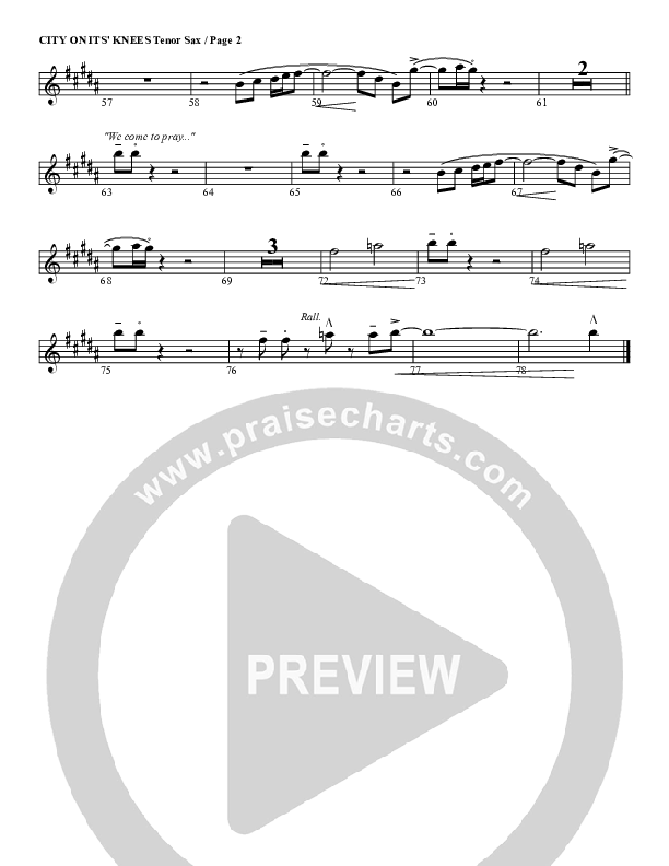 City On Its Knees Tenor Sax 2 (G3 Worship)