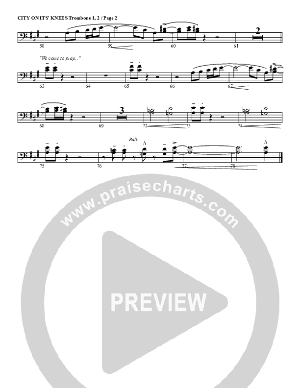 City On Its Knees Trombone 1/2 (G3 Worship)