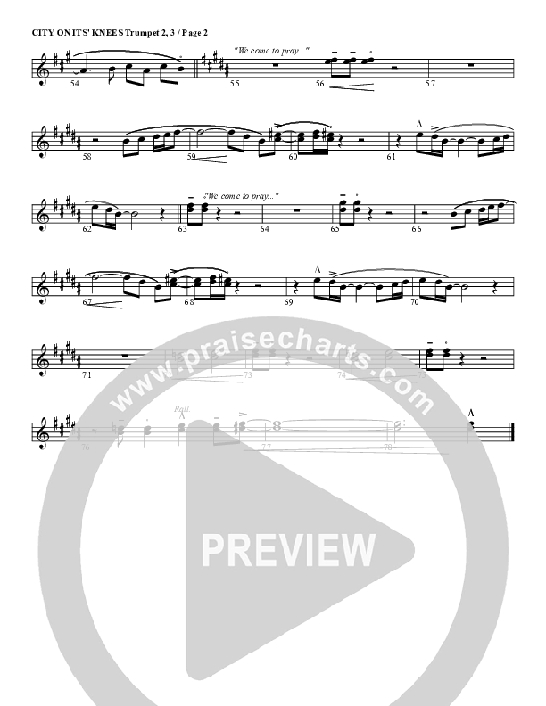 City On Its Knees Trumpet 2/3 (G3 Worship)