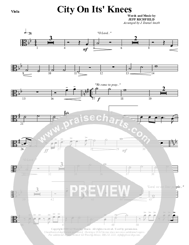 City On Its Knees Viola (G3 Worship)
