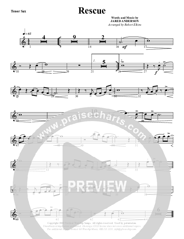 Rescue Tenor Sax 2 (G3 Worship)