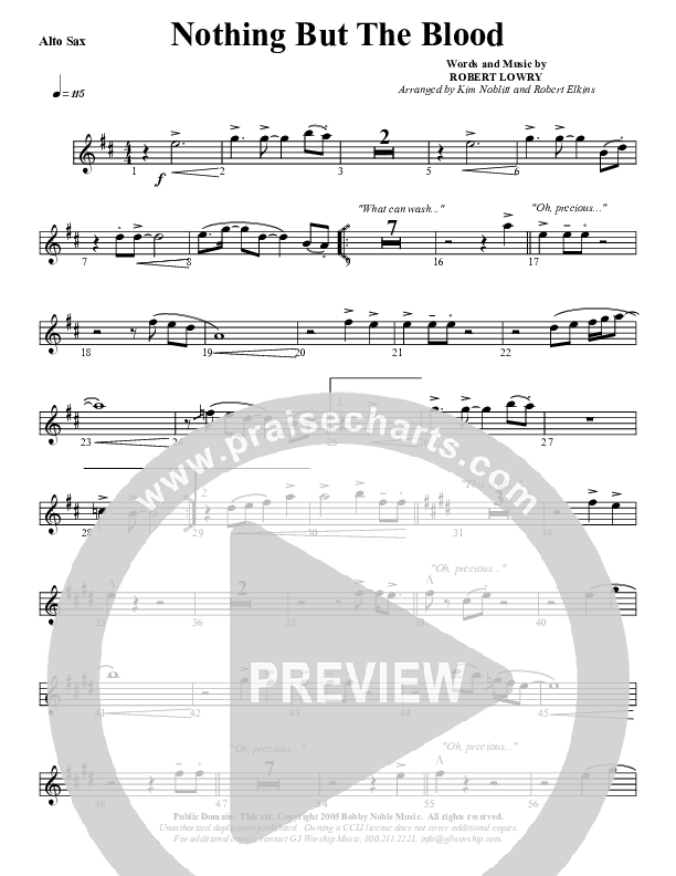 Nothing But The Blood Alto Sax (G3 Worship)