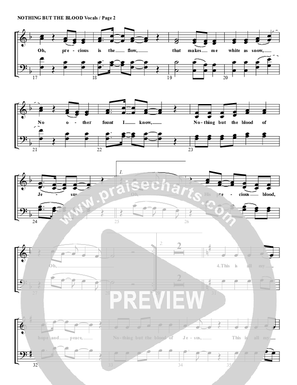 Nothing But The Blood Choir Sheet (G3 Worship)