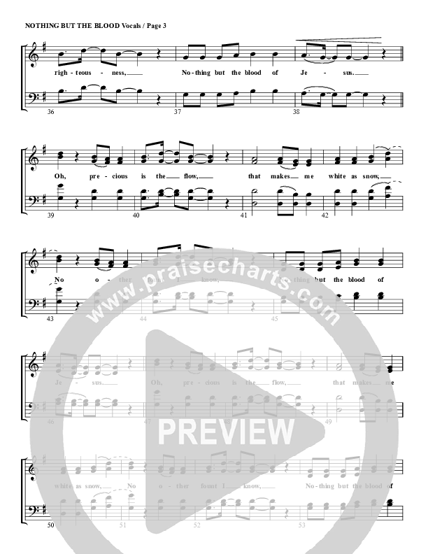 Nothing But The Blood Choir Sheet (G3 Worship)