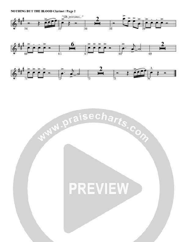 Nothing But The Blood Clarinet (G3 Worship)