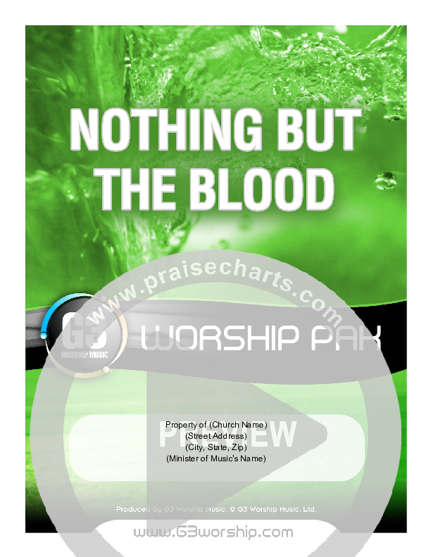Nothing But The Blood Cover Sheet (G3 Worship)