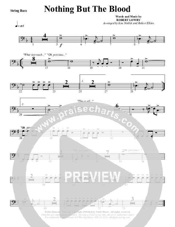 Nothing But The Blood Double Bass (G3 Worship)