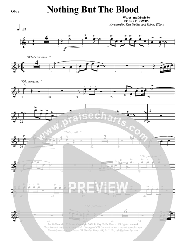 Nothing But The Blood Oboe (G3 Worship)