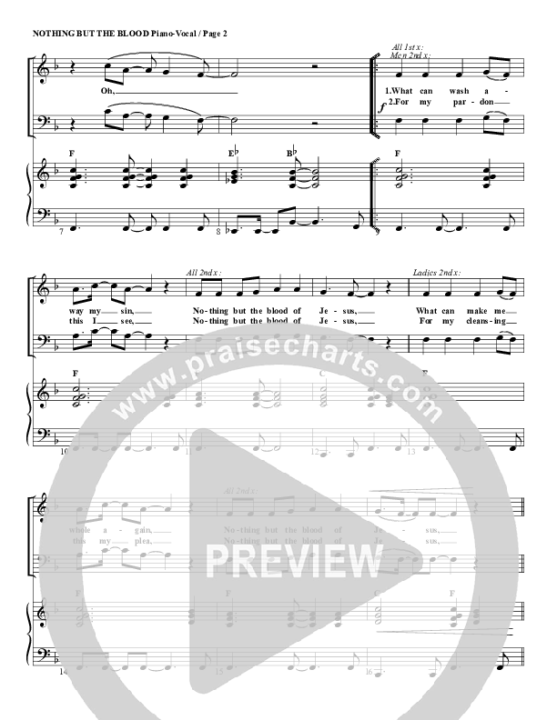 Nothing But The Blood Piano/Vocal & Lead (G3 Worship)