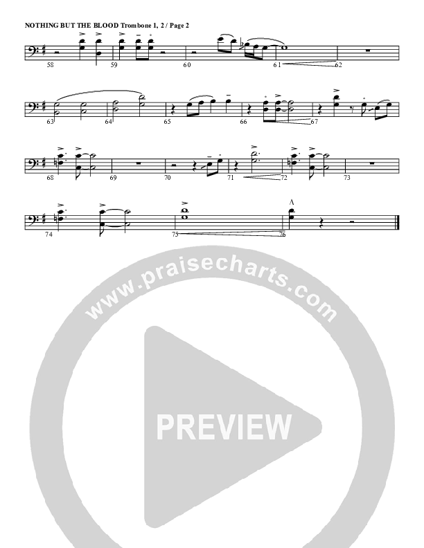 Nothing But The Blood Trombone 1/2 (G3 Worship)