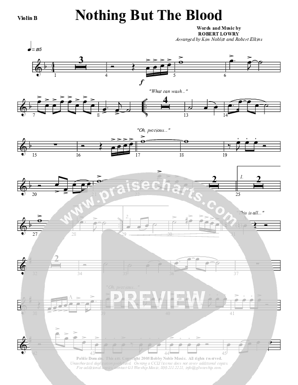 Nothing But The Blood Violin 2 (G3 Worship)