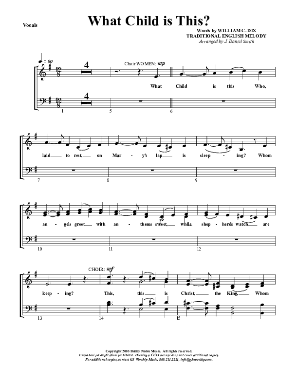 What Child Is This Choir Sheet (G3 Worship)