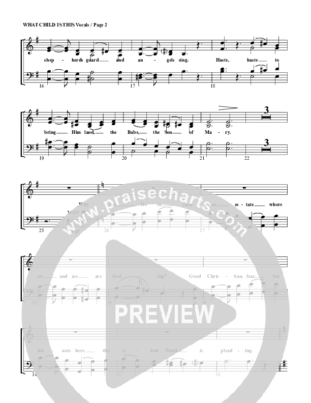 What Child Is This Choir Sheet (G3 Worship)