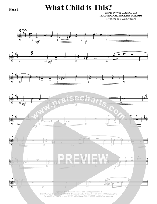 What Child Is This French Horn 1 (G3 Worship)
