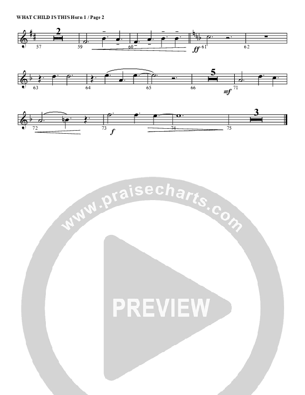 What Child Is This French Horn 1 (G3 Worship)