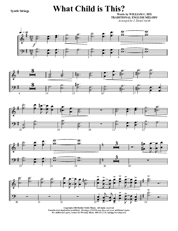 What Child Is This Synth Strings (G3 Worship)