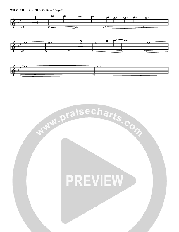 What Child Is This Violin 1 (G3 Worship)