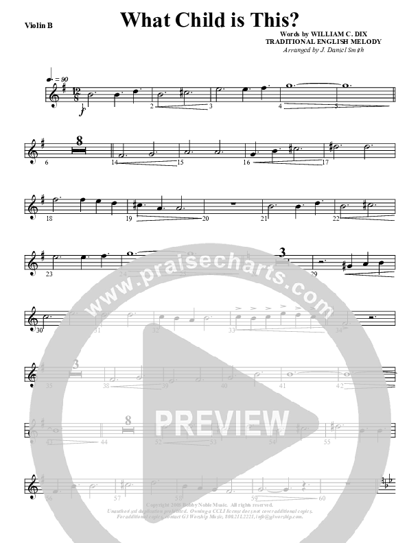 What Child Is This Violin 2 (G3 Worship)