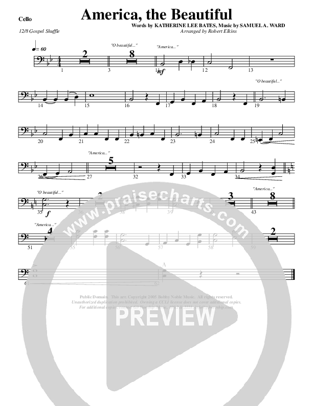 America The Beautiful Cello (G3 Worship)