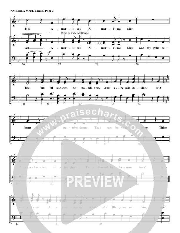 America The Beautiful Choir Sheet (G3 Worship)