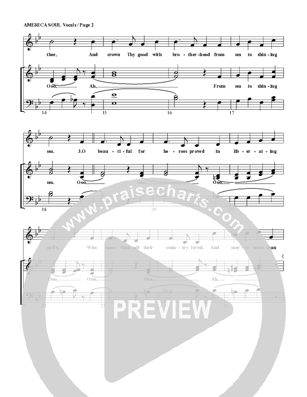 America The Beautiful Lead Sheet (SAT) (G3 Worship)