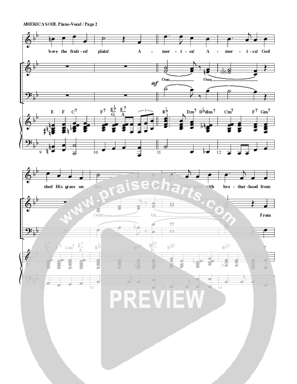 America The Beautiful Piano/Vocal (SATB) (G3 Worship)