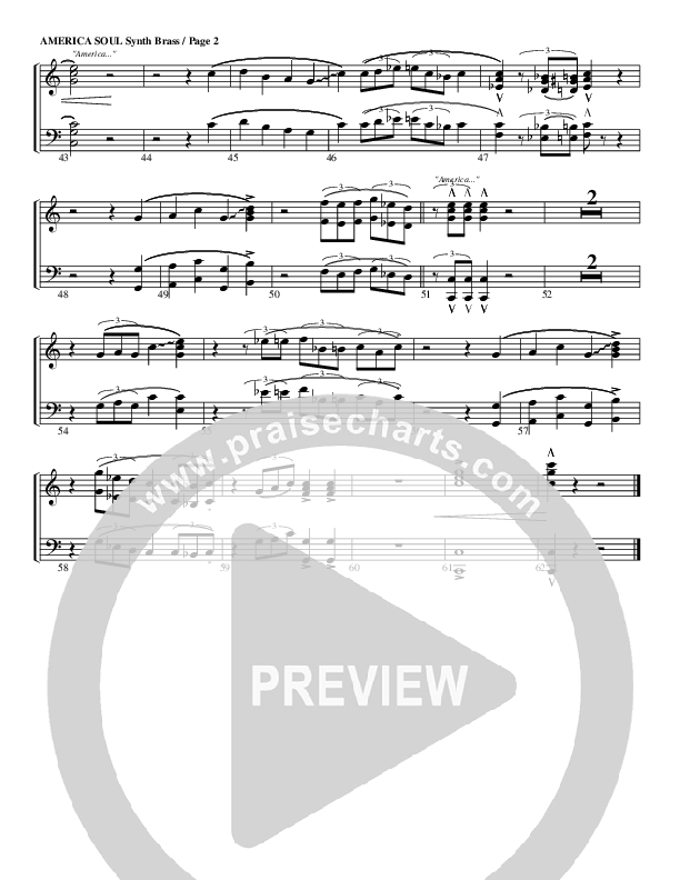 America The Beautiful Synth Brass (G3 Worship)