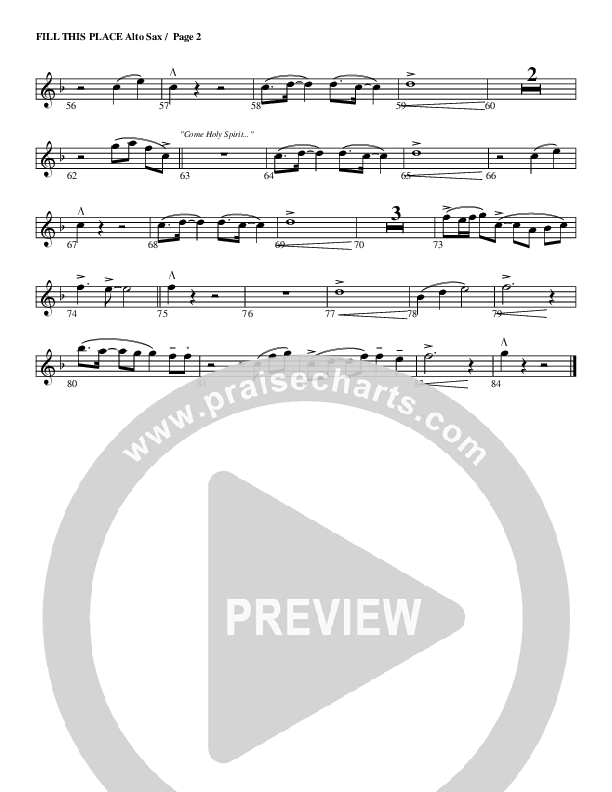 Fill This Place Alto Sax (G3 Worship)