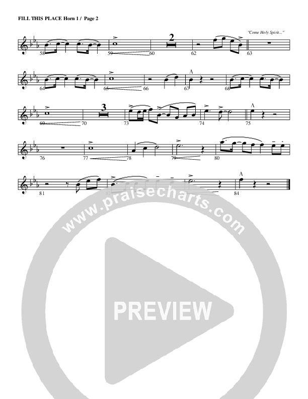 Fill This Place French Horn 1 (G3 Worship)