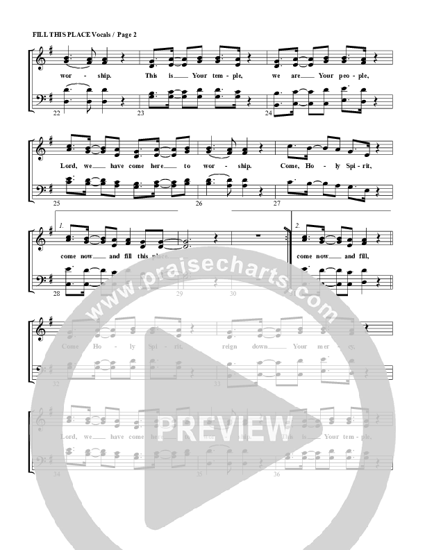 Fill This Place Lead Sheet (G3 Worship)