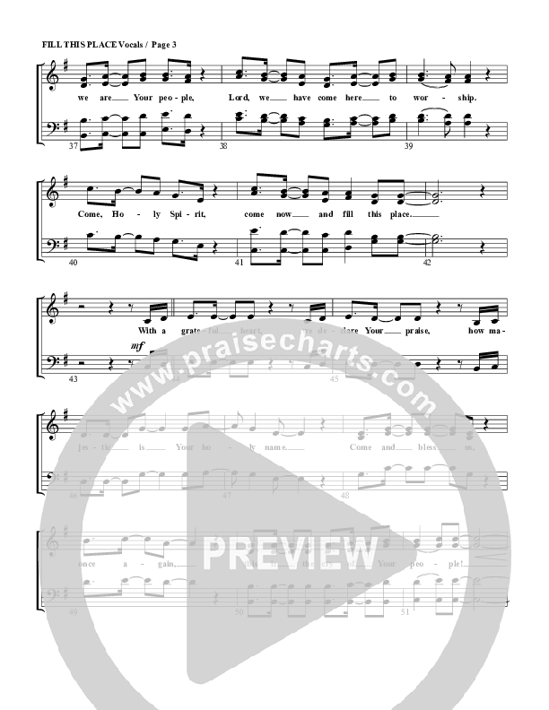 Fill This Place Lead Sheet (G3 Worship)
