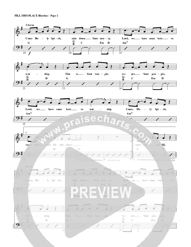 Fill This Place Rhythm/Vocal (G3 Worship)