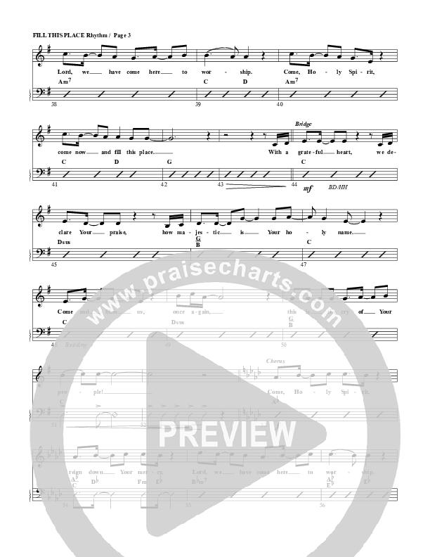 Fill This Place Rhythm/Vocal (G3 Worship)