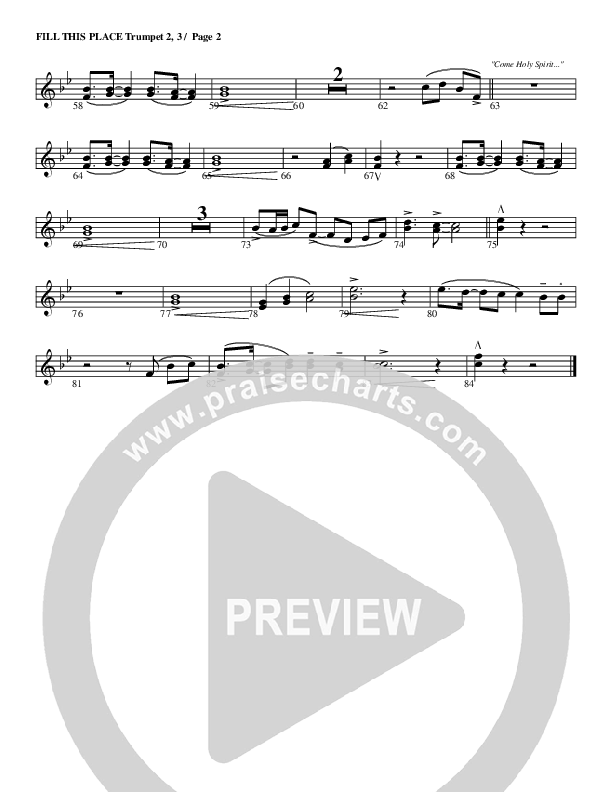 Fill This Place Trumpet 2/3 (G3 Worship)
