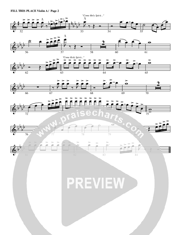 Fill This Place Violin 1 (G3 Worship)