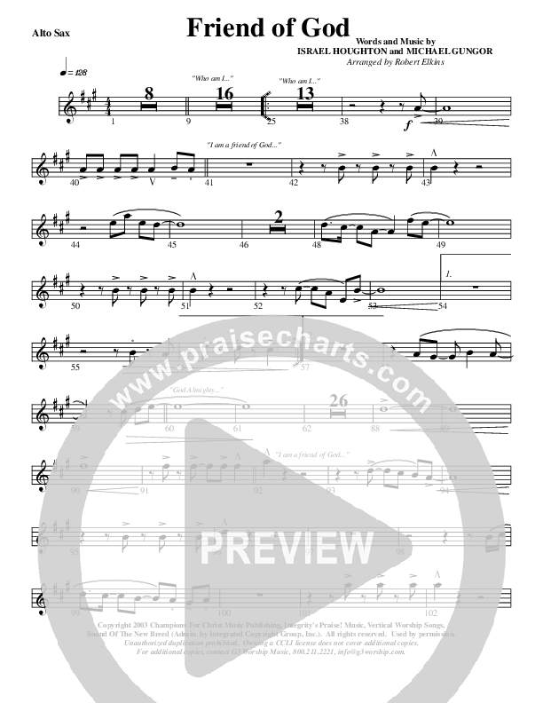 Friend Of God Alto Sax (G3 Worship)