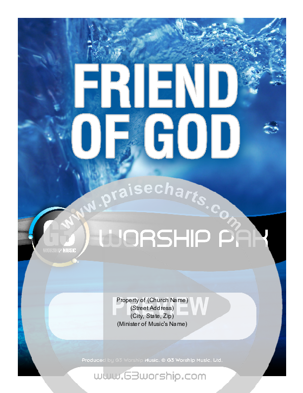 Friend Of God Cover Sheet (G3 Worship)