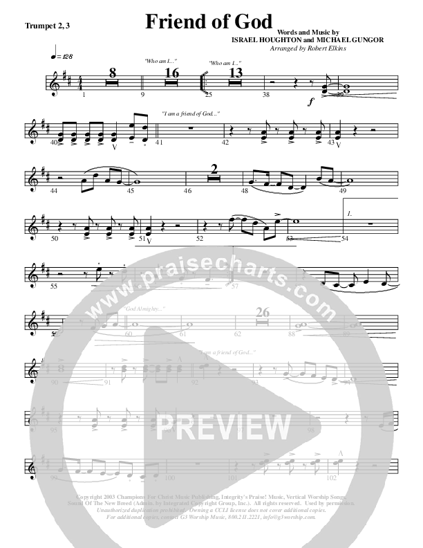 Friend Of God Trumpet 2/3 (G3 Worship)