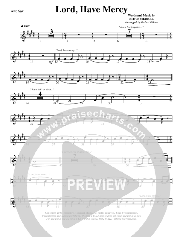 Lord Have Mercy Alto Sax (G3 Worship)