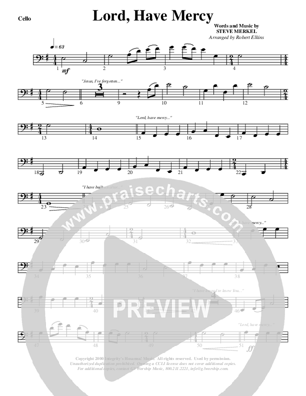 Lord Have Mercy Cello (G3 Worship)