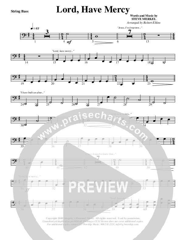 Lord Have Mercy Double Bass (G3 Worship)